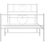  Metalni okvir kreveta uzglavlje i podnožje bijeli 100x190 cm | shoptok.hr