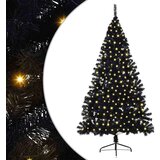 vidaXL Umjetno predsvijetljeno božićno drvce Crna 210 cm PVC | shoptok.hr