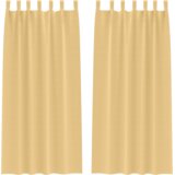 vidaXL Zavjese sa zavjesama 2 pcs Bež 245 x 140 cm Poliester | shoptok.hr