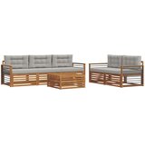  Set vanjskih sofa 6 kom. Prirodna i svijetlo siva | shoptok.hr