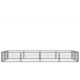  Pasja ograda z 12 paneli črna 100x50 cm prašno barvano jeklo - - črna - 19.8 - 400 x 200 x 50 cm - 2025- | Shoptok.si