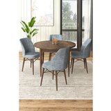 Hanah home Rox - Baroque, Grey BaroqueGrey Dining Table & Chairs Set (5 Pieces) | ePonuda.com