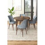 Hanah home Set Trpezarijski sto i 4 stolice, sivo-smeđa | Eponuda.ba