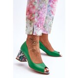 Lewski Shoes Leather Pumps with Ornamental Heel | Shoptok.si