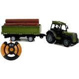 Traktor s prikolicom i drvima na daljinsko upravljanje 2.4G - tamno zeleni | shoptok.hr