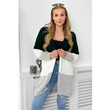 Kesi Sweater with colorful stripes dark green + ecru + gray | shoptok.hr