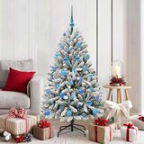 vidaXL Umestno božično drevo Zelena in Bela 150 cm PVC in kovina | Shoptok.si