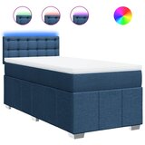 vidaXL Box spring postelja z vzmetnico modra 80x200 cm blago, (21310207) | Shoptok.si