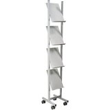 Helit Kovinski regal za prospekte, za 4 x DIN A4, siv | Shoptok.si