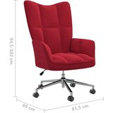  Stolica za opuštanje crvena boja vina baršunasta | shoptok.hr