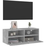  Zidni TV ormarić siva boja betona 80 x 30 x 30 cm drveni | Eponuda.com