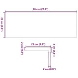 vidaXL Okenske police 2 kosa neobdelana 70x25x2 cm trdna hrastovina | Shoptok.si