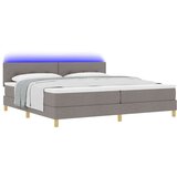  Postelja s škatlasto vzmetjo z vzmetnico in LED Taupe 200x200 cm Tkanina, (22082741) | Shoptok.si