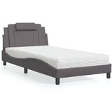  The Living Store Postelja z vzmetnico siva 100x200 cm umetno usnje - Postelja, (21499842) | Shoptok.si