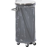 VAR Stojalo za vreče za smeti s pedalom, iz nerjavnega jekla, prostoročno odpiranje, prostornina 120 l | Shoptok.si