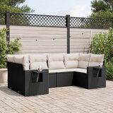 vidaXL 6-dijelni set vrtnih sofa s jastucima crni od poliratana | shoptok.hr