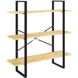 Furnova Knjižna omara 3-nadstropna 100x30x105 cm trdna borovina, (21933110) | Shoptok.si