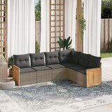  6-dijelni set vrtnih sofa od poliratana s jastucima sivi | shoptok.hr
