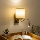  Brilagi - LED zidna lampa NUBILA 1xE27/25W/230V+LED/3W mesing/svetlo braon | Eponuda.com