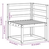 Vanjski kutni kauč Čvrsto drvo akacije Prirodna 63 x 63 x 73 cm | shoptok.hr