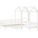  Set kreveta i klupe s krovom bez madraca bijele boje 80x200 cm | Shoptok.si