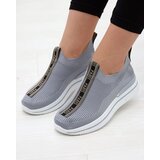 Resti Women's slip-on sports shoes with lettering in gray Cerppa- Footwear | shoptok.hr