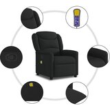  Masažni naslonjač od tkanine crni | shoptok.hr