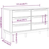 vidaXL Predalnik FLORO 77x35x73 cm voščeno rjava trdna borovina | Shoptok.si