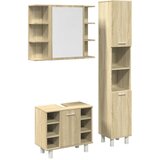  3-dijelni set kupaonskog namještaja boja hrasta sonome drveni | shoptok.hr