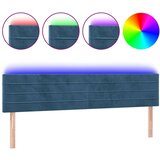  Posteljno vzglavje temno modro 200x5x78/88 cm žamet | Shoptok.si