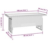  Vrtni stol crni 100x50x43/63 cm od drva bagrema i poliratana | Eponuda.com