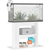 vidaXL Stojalo za akvarij visok sijaj belo 80x35x60 cm inženirski les | Shoptok.si