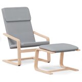 The Living Store Stol za sproščanje s stolčkom za noge svetlo sivo blago - Stol Za Sproščanje S Stolčkom Za Noge, (21420373) | Shoptok.si