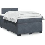 vidaXL Box spring postelja z vzmetnico temno siva 120x200 cm žamet Cene