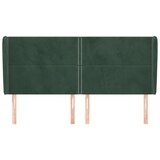  Uzglavlje s ušima tamnozeleno 183x23x118/128 cm baršunasto | shoptok.hr