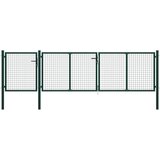 vidaXL Vrtna vrata jeklena 400x100 cm zelena Cene