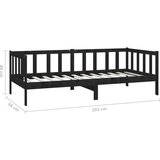  Dnevna postelja črna trdna borovina 90x200 cm, (20644080) | Shoptok.si