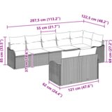  8-dijelni vrtni sofa set s jastučićima smeđi poli ratan | shoptok.hr