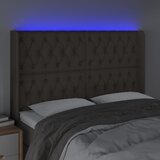  LED uzglavlje smeđesivo 163 x 16 x 118/128 cm od tkanine | Eponuda.ba