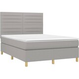  Krevet box spring s madracem svjetlosivi 140x200 cm od tkanine | shoptok.hr