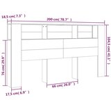  Uzglavlje s ormarićem boja dimljenog hrasta 200x18,5x104,5 cm | shoptok.hr