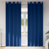 vidaXL Zavese z zavesami 2 pcs Temno modra 245 x 140 cm Poliester | Shoptok.si