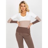 RUE PARIS Blouse-RV-BZ-8431.31X-white-brown | Shoptok.si