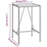  3-dijelni vrtni barski set crni od poliratana i drva bagrema Crna 70 cm table length | shoptok.hr