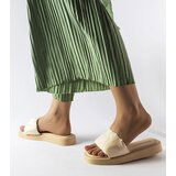 Gemre Beige sandals decorated with ruching Boulevard | Shoptok.si