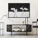  Slika - Dancing Cranes (1 Part) Wide 90x60 U crnom drvenom okviru | shoptok.hr