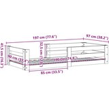 vidaXL Posteljni okvir brez vzmetnice voščeno rjav 90x190 cm borovina | Shoptok.si