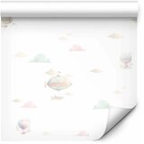  Tapeta - Watercolor - Colorful balloons and airships against a backdrop of colorful clouds. 50x1000 Premium | shoptok.hr