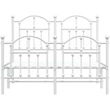  Metalni okvir kreveta uzglavlje i podnožje bijeli 120x190 cm | shoptok.hr