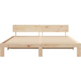 vidaXL Posteljni okvir z vzglavjem 200x200 cm trden borov les | Shoptok.si